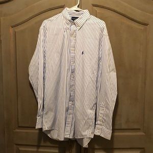 Polo Ralph Lauren Striped Golf Dress Shirt- L, EUC